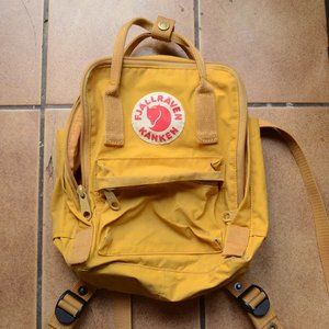 Used Ochre Yellow Fjillraven Kanken Mini Backpack